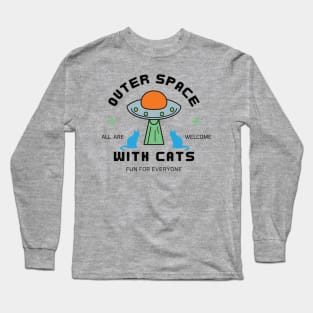 Outer space With Cats Long Sleeve T-Shirt